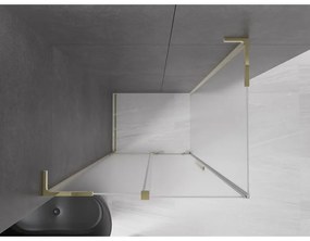 Mexen Velar L, sprchový kút s posuvnými dverami 90 x 80 cm, 8mm sklo námraza, zlatá lesklá, 871-090-080-33-50