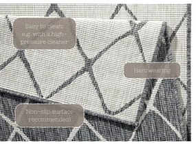 Sivo-krémový vonkajší koberec NORTHRUGS Malaga, 80 x 350 cm