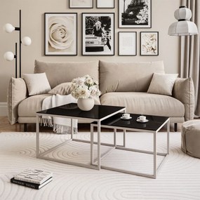 KONFERENČNÝ STOLÍK BELLA 2v1 KAŠMÍR + ČIERNE SKLO