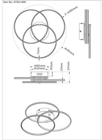 Globo 67355-40N - LED Stropné svietidlo KOMBOS 40W/230V pr. 45,6 cm matný chróm