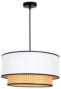 Duolla - Luster na lanku BOHO 1xE27/15W/230V pr. 45 cm biela/ratan 84427
