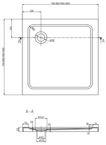 Mexen Pretoria, sprchovací kút 90 (dvere) x 90 (stena) cm, 6mm číre sklo, chrómový profil + čierna sprchová vanička, 852-090-090-01-00-4070