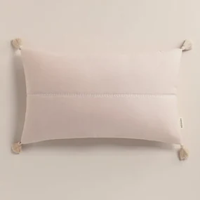 Púdrovo ružová obliečka na vankúš v štýle boho 30 x 50 cm