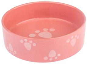Keramická miska pre psa Labka ružová, 15 x 5 cm
