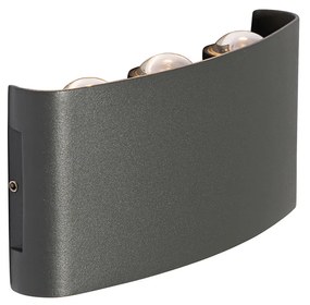 Vonkajšia nástenná lampa tmavosivá vrátane LED 6-žiarovková IP54 - Silly