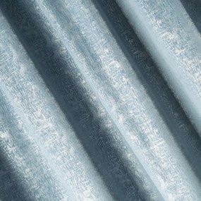 Svetlo modrý zamatový záves so strieborným vzorom na riasiacu pásku 140 x 270 cm