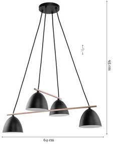 Luster na lanku AIDA 4xE27/15W/230V