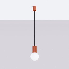 Závesné svietidlo Halo, 1x biele sklenené tienidlo, ro