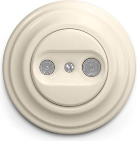 Kliklap - Retro účastnícka zásuvka TV+R (koncová) s rámčekom, béžová