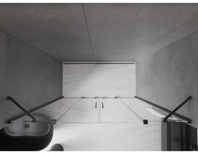 Mexen Velar Duo, posuvné sprchové dvere do otvoru 170 cm, 8mm číre sklo, brúsený grafit, 871-170-000-02-95