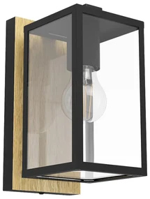 Vonkajšie nástenné svietidlo EGLO BUDRONE black/brown 900289