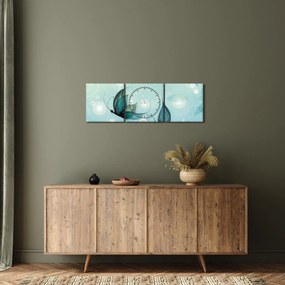Obraz - Modré motýliky (s hodinami) (90x30 cm)
