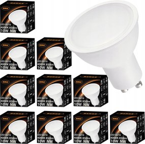 Sada 10x GU10 LED žiaroviek 10W 850lm - neutrální biela
