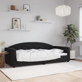 Denná posteľ čierna 90x190 cm zamat 354151