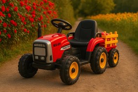 Elektrické autíčko Traktor s prívesom NV-X611 červené