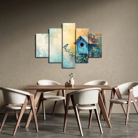 Obraz - Vtáčia búdka, akvarel (150x105 cm)