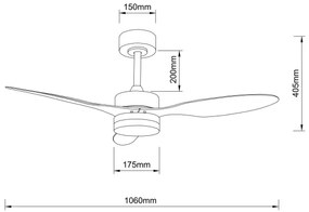 Globo 03608 - LED Stmievateľný stropný ventilátor BLACKWELL LED/20W/230V + DO