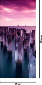 Fototapeta na dvere - Drevené koly (95x205cm)