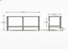 TV stolík SOLE 90 cm, biela