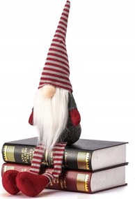 Vianočný škriatok ELF 025 - 60 cm sivý/červený