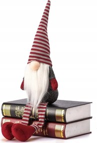 Vianočný škriatok ELF 025 - 60 cm sivý/červený