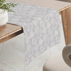 Biante Dekoračný behúň na stôl PML-071 Srdce s ornamentami na sivom 20x160 cm