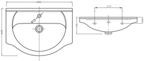 Aqualine, SIMPLEX ECO 60 umývadlová skrinka s umývadlom 58,5x83,5x30,7cm, SIME600