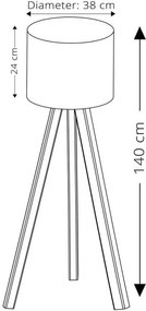 Sivá stojacia lampa Nore