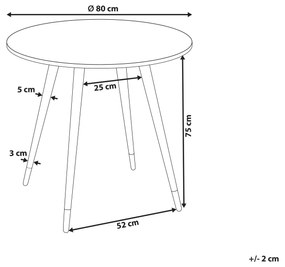 Okrúhly jedálenský stôl s mramorovým efektom ⌀ 80 cm biely GUTIERE Beliani