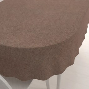 Biante Dekoračný oválny obrus Porto PRT-016 Hnedá režná 120x140 cm