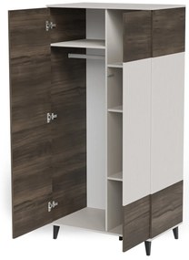 Šatní skříň Random 90 cm kašmír/ořech