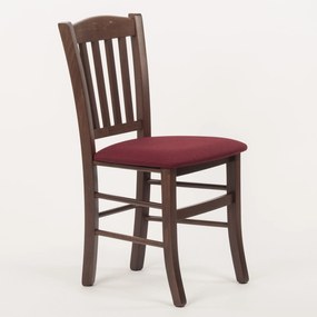 Stima Stolička VENETA s čalúneným sedákom Vyberte odtieň ->: Tmavo hnedá, Vyberte látku ->: LUX Bordo 15