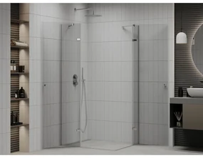 Mexen Roma Duo, sprchovací kút 80 (dvere) x 70 (dvere) cm, 6mm číre sklo, chrómový profil, 854-080-070-02-00
