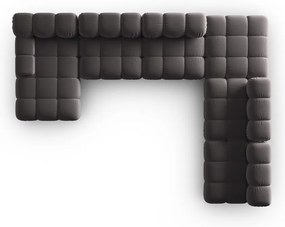 Tmavosivá zamatová pohovka 379 cm Bellis – Micadoni Home