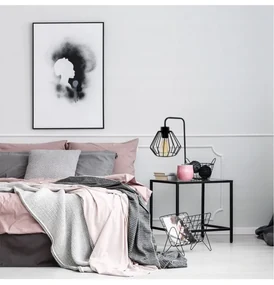 Moderná stolová lampa Loft s drôteným tienidlom