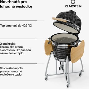 Klarstein Kingsize, kamado gril, keramický, 21", údenie, pomalé pečenie, nehrdzavejúca oceľ