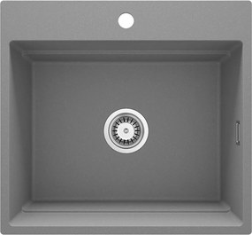 Deante Magnetic, 1-komorový granitový drez 560x520x220mm, šedá metalíza, DEA-ZRM_S10A