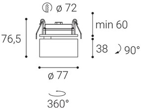 LED2 Zápustné flexibilné bodové LED osvetlenie KLIP, 11W, teplá biela, okrúhle, chrómované