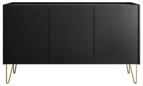 Komoda EUROPA čierna + čierny mramor