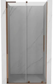 Mexen Velar L, posuvné sprchové dvere do otvoru 120 cm, 8mm číre sklo, ružové zlato, 871-120-003-01-60