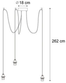 Vonkajšie závesné svietidlo čierne 3-svetlá IP44 - Cava
