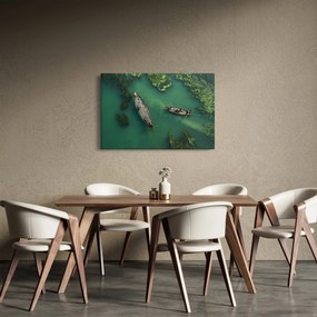 Obraz - Rybári na rieke (90x60 cm)