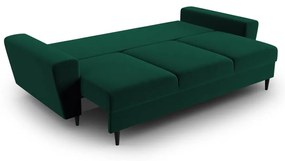 Zelená zamatová rozkladacia/s úložným priestorom pohovka 235 cm Kyoto – Cosmopolitan Design