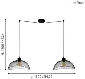 Eglo 43306 - Luster na lanku POMPEYA 2xE27/60W/230V pavúk