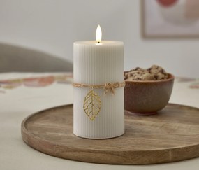 LED sviečky z pravého vosku s listom