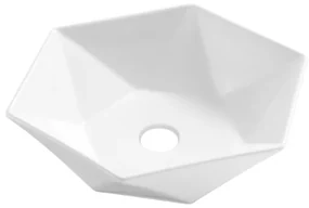 Invena Naksos, umývadlo na dosku 54x54 cm, biela, INV-CE-55-001-C