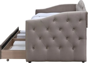 Čalúnená posteľ Aloha so zásuvkami 90x200 cm béžová