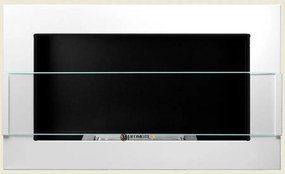 Závesný biokrb na stenu EOS BIELY SO SKLOM 65x40x12