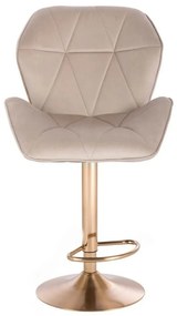LuxuryForm DESIGN Barová stolička MILANO MAX VELUR na zlatom tanieri - latte