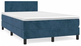 Boxspring posteľ s matracom, tmavomodrá 120x190 cm, zamat 3269829
